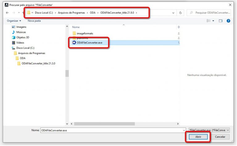 Localizar o ODA File Converter